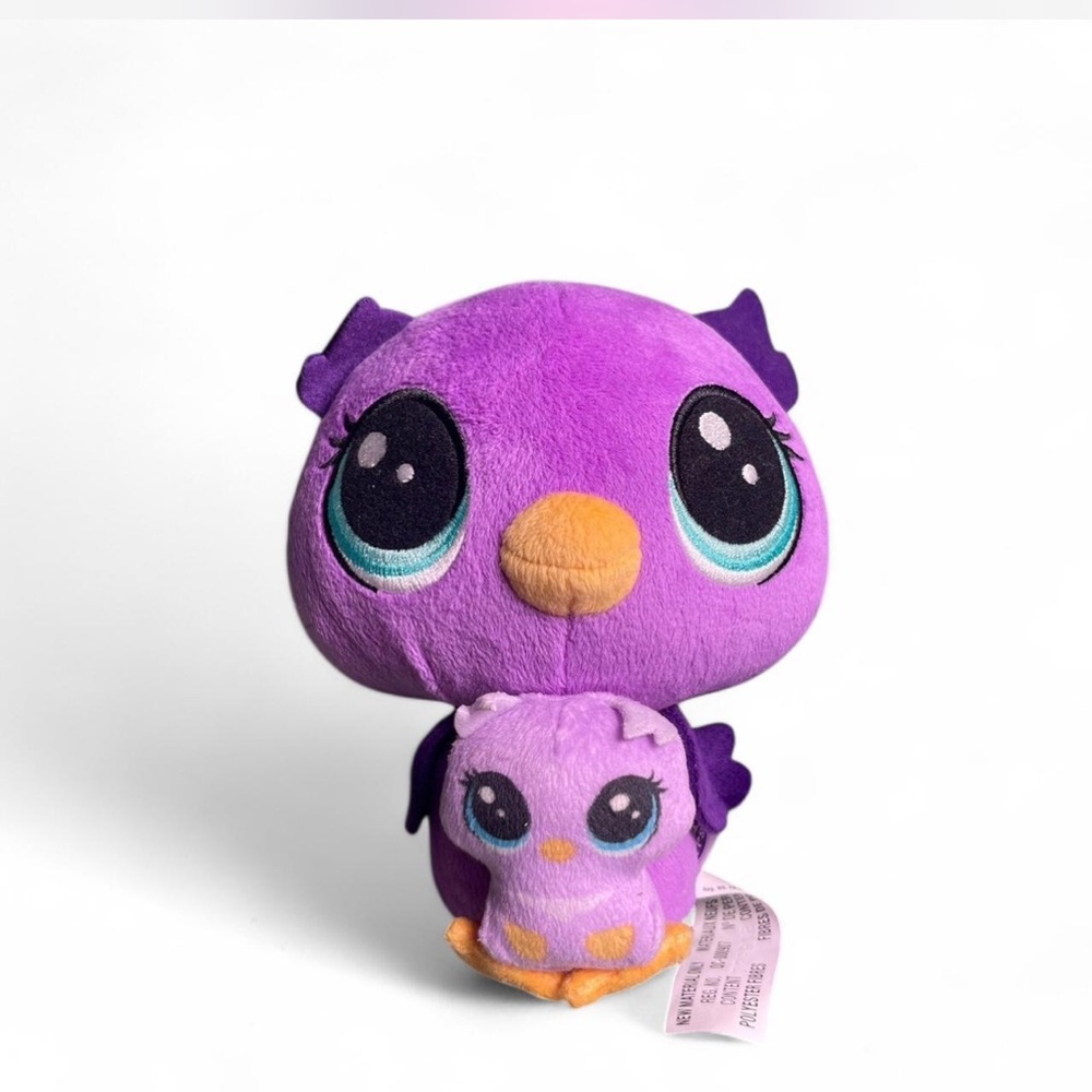 LPS Littlest Pet Shop Lilac Nocturna & Owlette Owl Plush Stuffed Animal 7" 2016